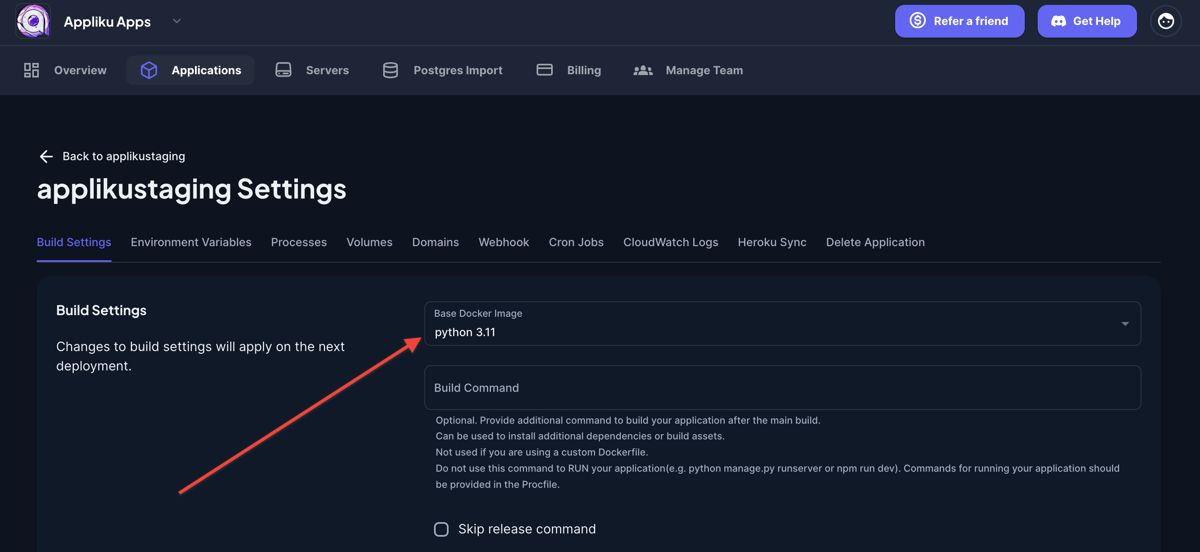 Build Settings, Reveal Build settings