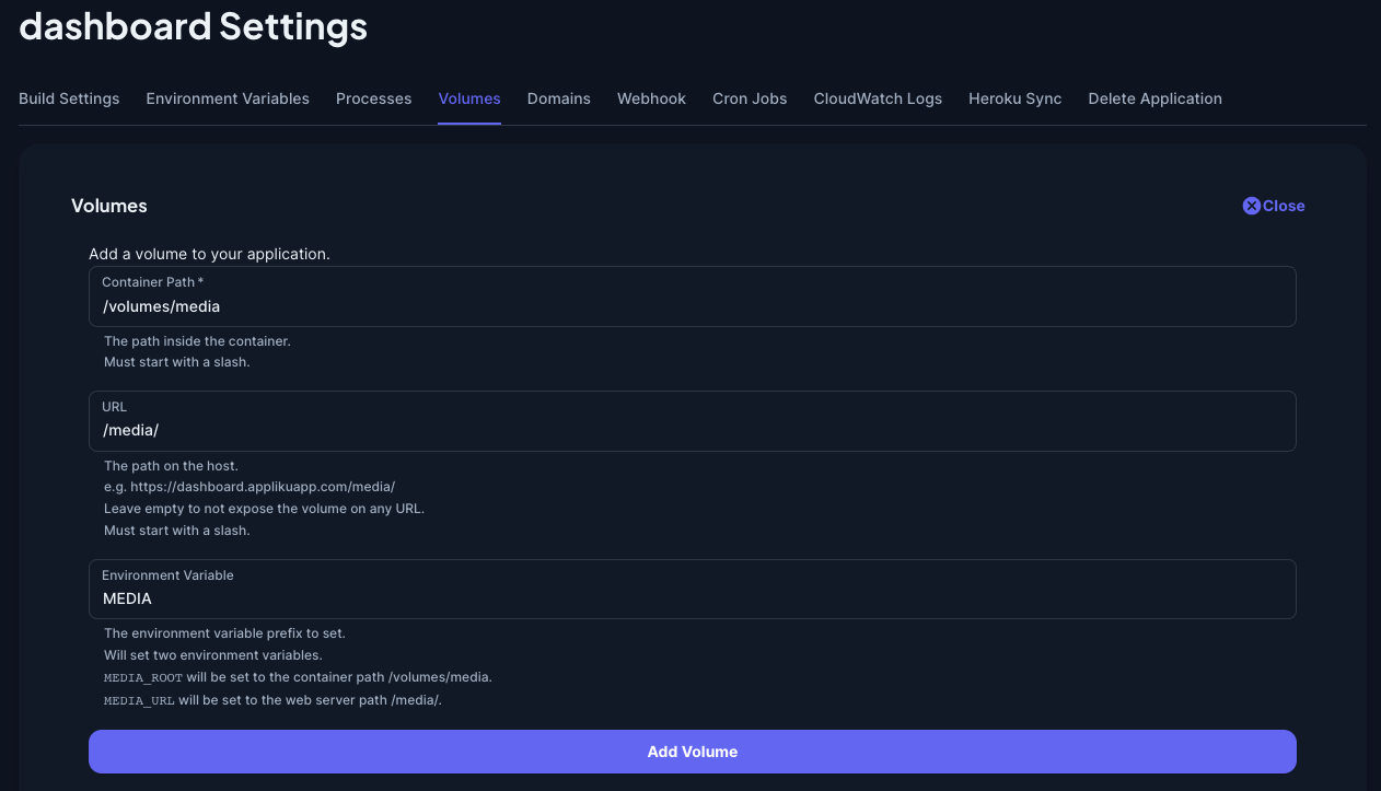 Creating Docker volumes