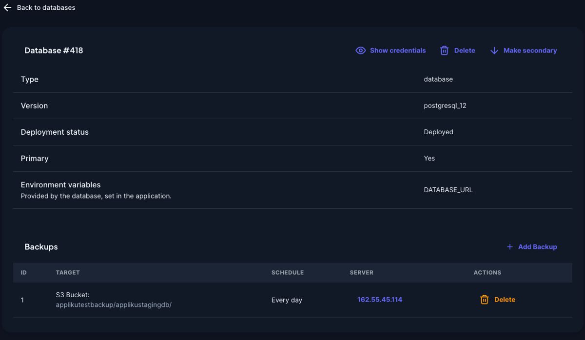 Backup task added