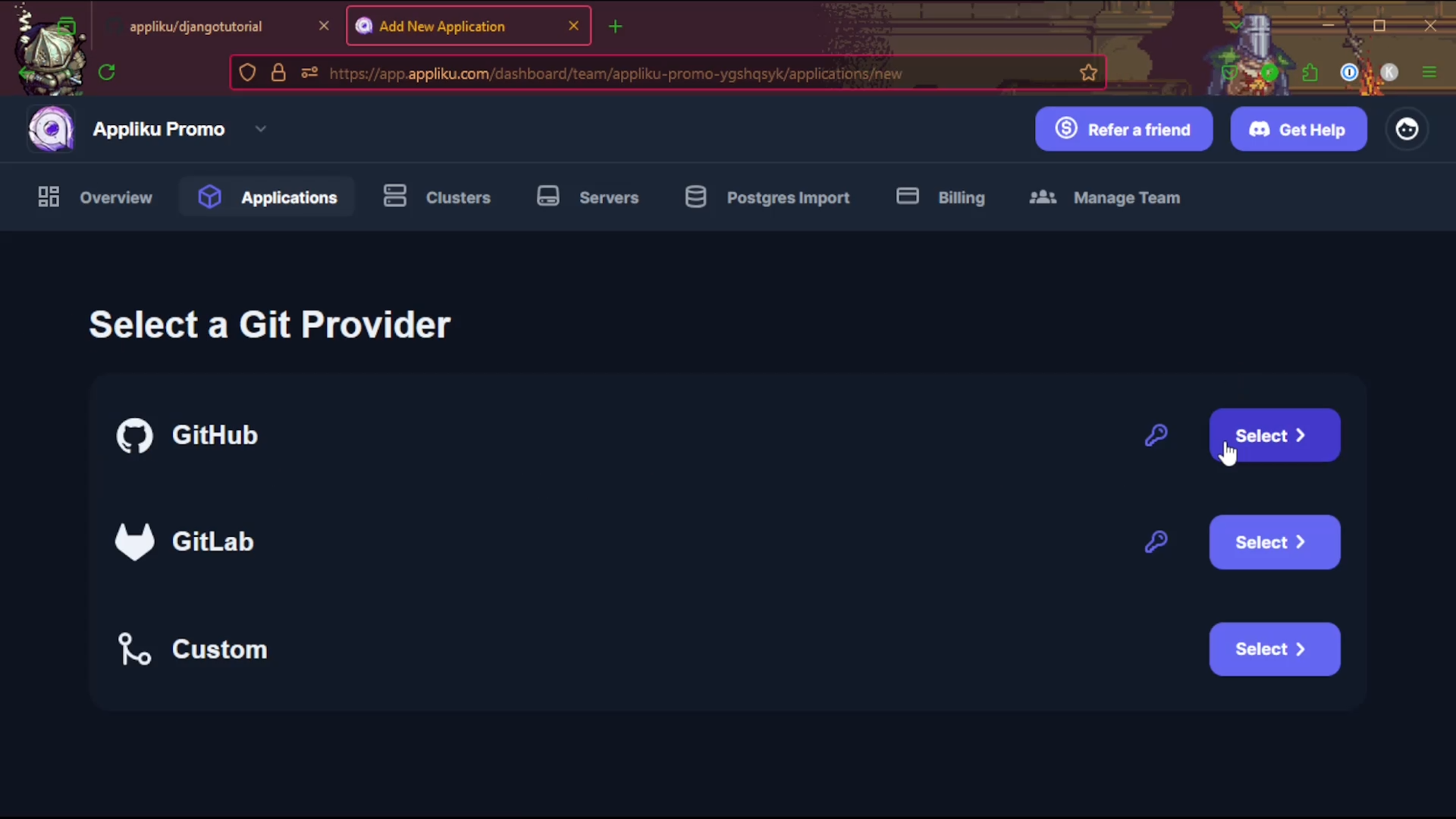 Create application